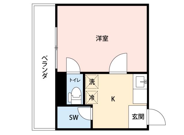 ホワイトパレス長束(1K/4階)の間取り写真