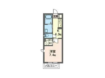 WALT HONGODAI II(1K/2階)の間取り写真