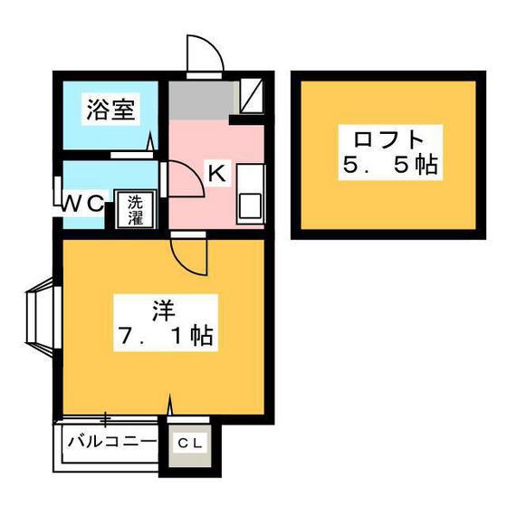 ピュア箱崎東参番館(1K/1階)の間取り写真