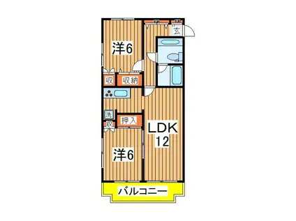 柏中央エレガンス(2LDK/2階)の間取り写真