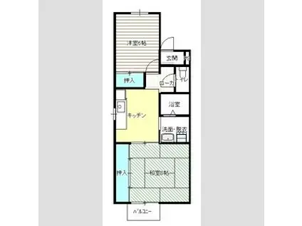 ハピネスI(2K/1階)の間取り写真