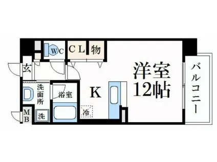 ベルメゾン・エグレット(ワンルーム/6階)の間取り写真