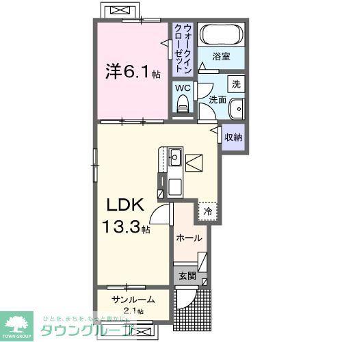 ホープフル I(1LDK/1階)の間取り写真