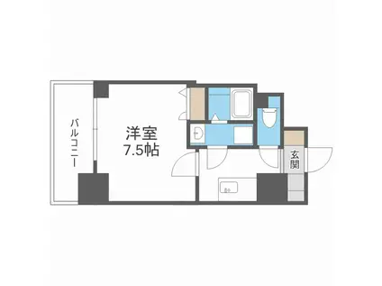エグゼ難波南VI(1K/10階)の間取り写真