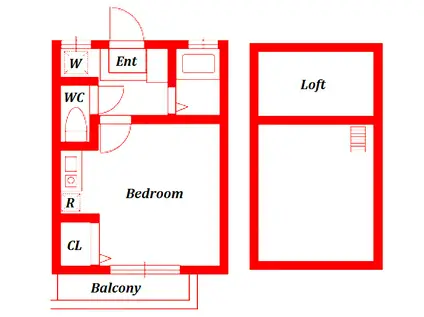 プランドール(1K/2階)の間取り写真