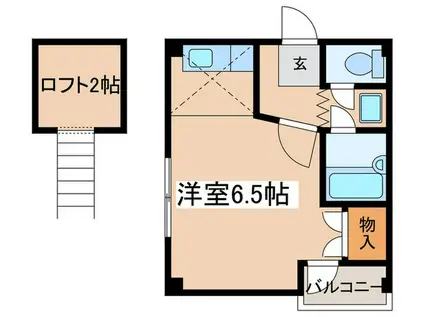 ゴールドハイツ(ワンルーム/3階)の間取り写真