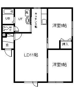 シティハイツNO.5(2LDK/2階)の間取り写真