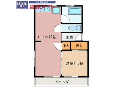 エスパシオ(1LDK/2階)の間取り写真