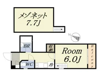 アベニール(1K/4階)の間取り写真