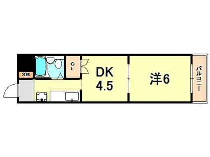 ルナメゾン芦屋(1DK/3階)の間取り写真