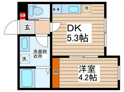 CONNECTPARKHILLS東本町(1DK/1階)の間取り写真