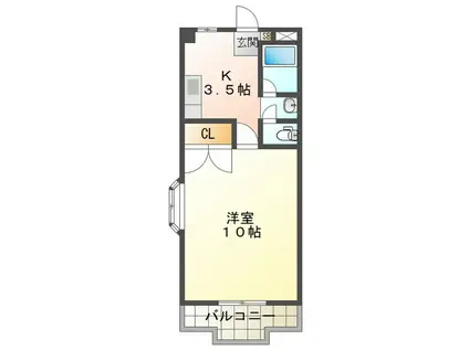 エクセレント栗真(1K/3階)の間取り写真