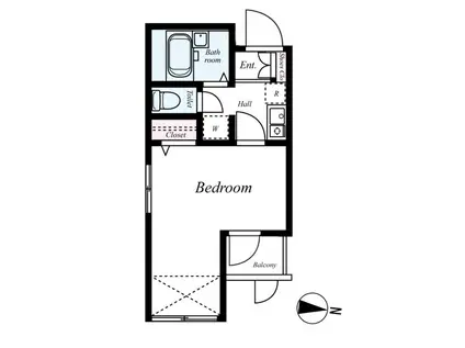 プレール東麻布(1K/1階)の間取り写真