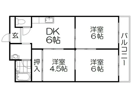 ハイクレスト光善寺(3DK/3階)の間取り写真