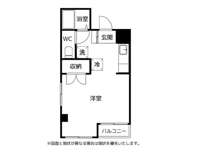 エスポワール松川(ワンルーム/2階)の間取り写真