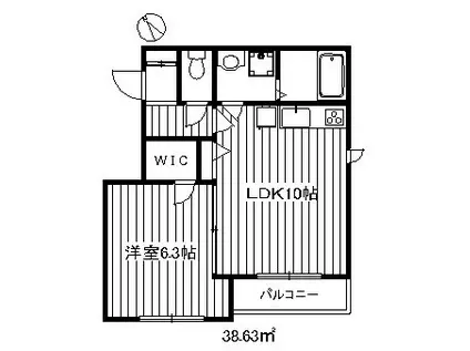 アース・クレスト(1LDK/3階)の間取り写真