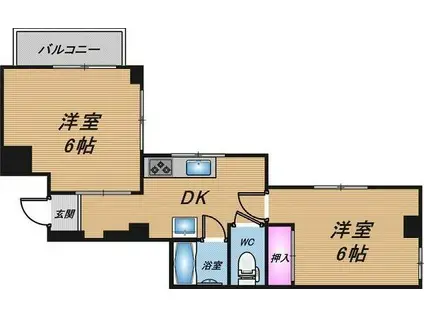 第1尾形マンション(2DK/3階)の間取り写真