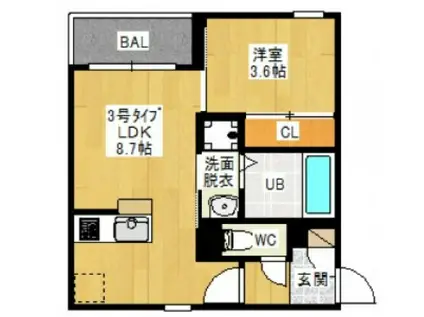 REGLEST STYLE(1LDK/2階)の間取り写真