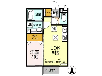 ISHIKAWA HILLS Ⅶ(1LDK/1階)の間取り写真
