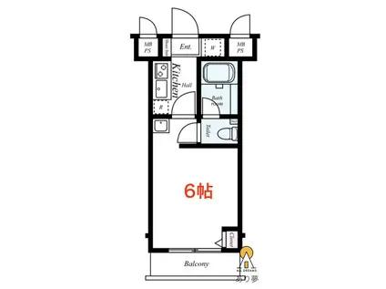 RISING PLACE 桜木町(1K/6階)の間取り写真