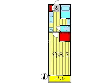 エスパレス(1K/1階)の間取り写真