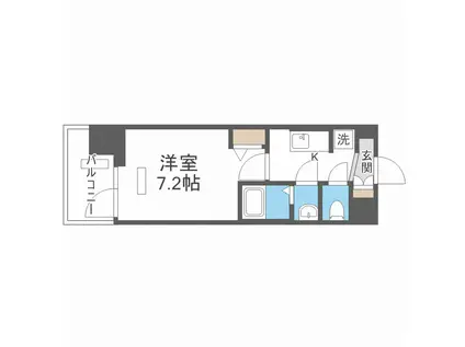 プレサンス大国町アドロッソ(1K/12階)の間取り写真