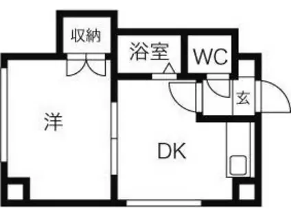 ダイアナ麻生マンション(1DK/5階)の間取り写真
