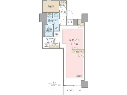 BRILLIA IST 東雲キャナルコート(1K/5階)の間取り写真