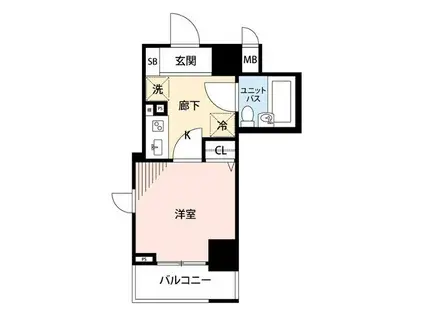 マイナビステイパレス文京湯島(1K/3階)の間取り写真