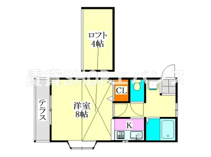 ガーネットコート(1K/2階)の間取り写真