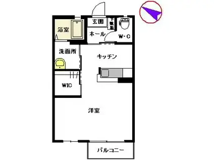 グランディール大江 (ワンルーム/2階)の間取り写真