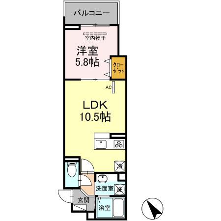エクセリア徳丸I(1LDK/2階)の間取り写真