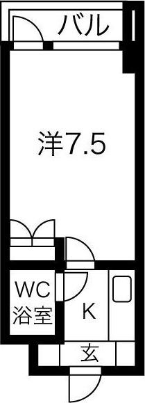 エクセレント中道(1K/9階)の間取り写真
