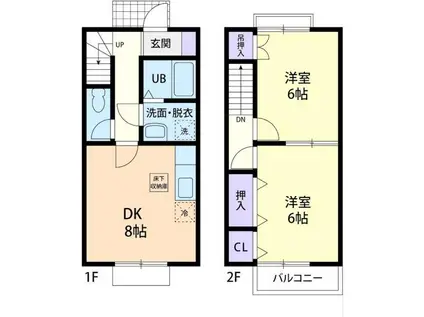 フォレストヒル(2DK/1階)の間取り写真