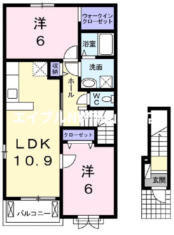 フロスト フラワーズ III(2LDK/2階)の間取り写真