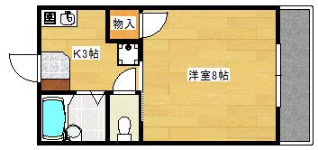 第4みさきマンション(1K/3階)の間取り写真