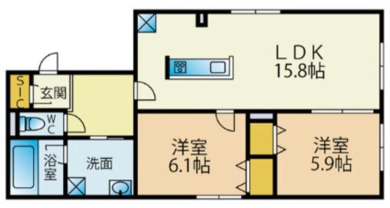 LU PIONIA(2LDK/3階)の間取り写真