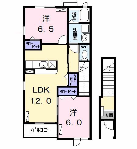 ソフィイコート(2LDK/2階)の間取り写真