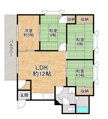 クラタス平野(4LDK/2階)の間取り写真
