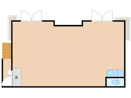 コーポ青木第5(ワンルーム/2階)の間取り写真