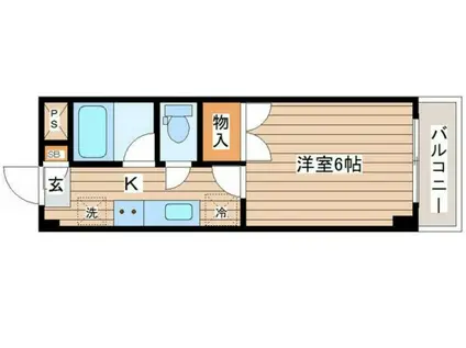 AIN DAINOHARA(1K/1階)の間取り写真