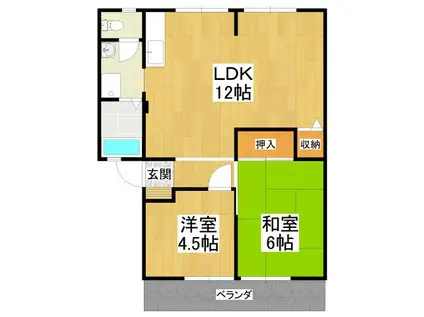 ベルメゾンヨシダ(2LDK/2階)の間取り写真