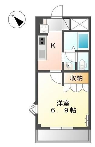 グランチェスタ冬野(1K/2階)の間取り写真