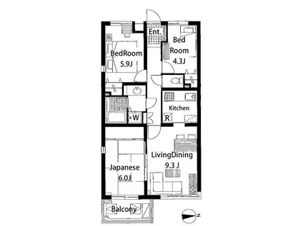 ラナイコートクラシック(3LDK/3階)の間取り写真