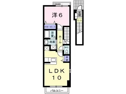 サンセールV(1LDK/2階)の間取り写真