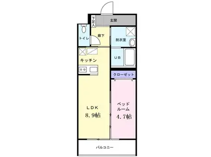SANTA BASE(1LDK/3階)の間取り写真