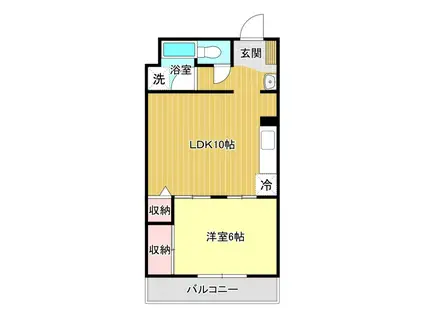 フラワーホーム(1LDK/2階)の間取り写真