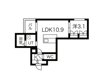 ヒュッゲ金山(1LDK/3階)の間取り写真