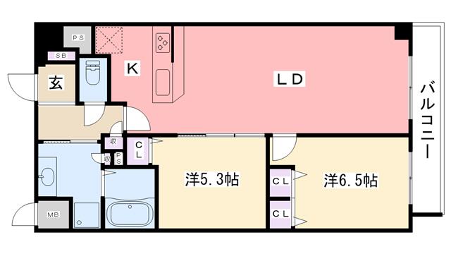 XPAVELA(2LDK/3階)の間取り写真