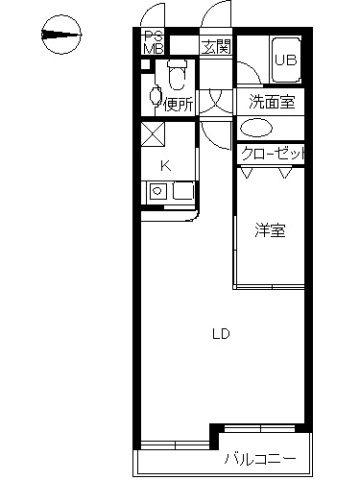 ヴァンテアンライフ高円寺壱番館(1LDK/3階)の間取り写真